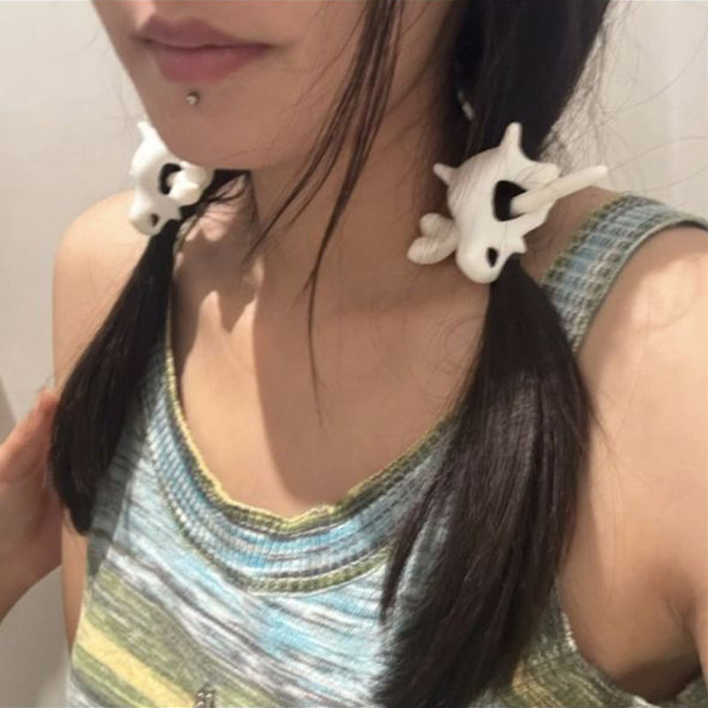 Halloween Headdress White Small Skull Hairpin