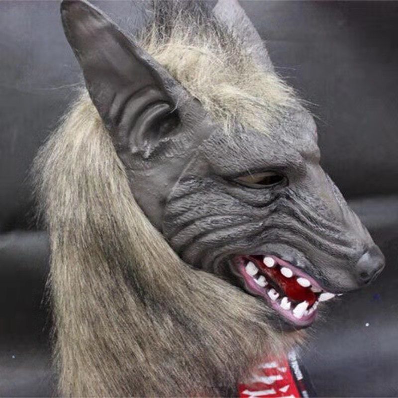 Halloween Wolf Head Wolf Gloves Animal Hood Mask
