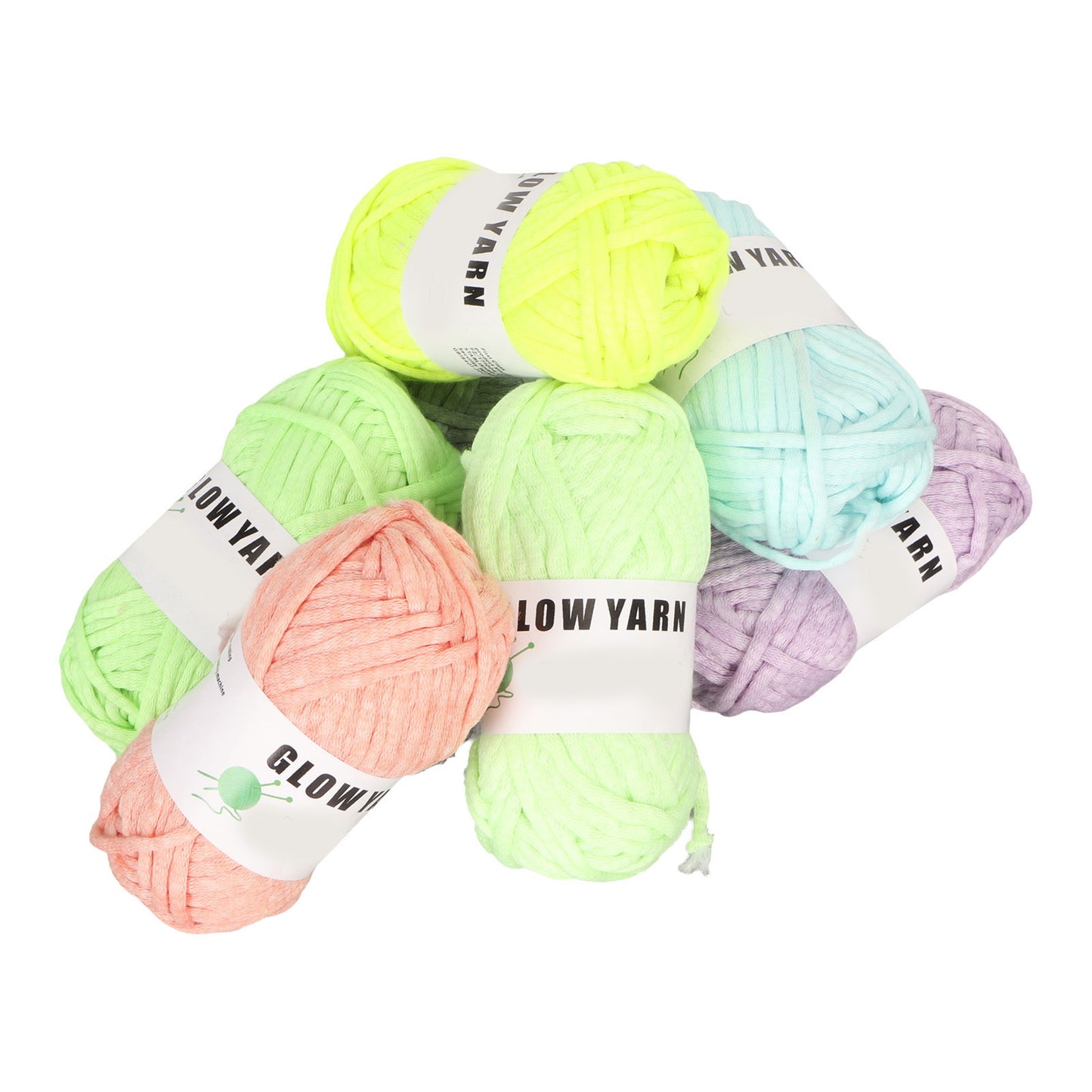 8 Rolls Luminous Yarn DIY Hand Knitted Glow in The Dark Luminous Crochet Yarn for DIY Arts Crafts