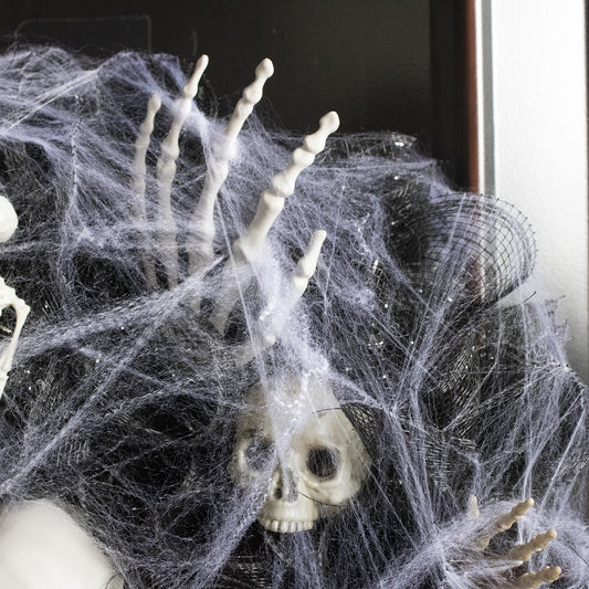 Halloween Black Mesh Skull Garland Party Layout Props