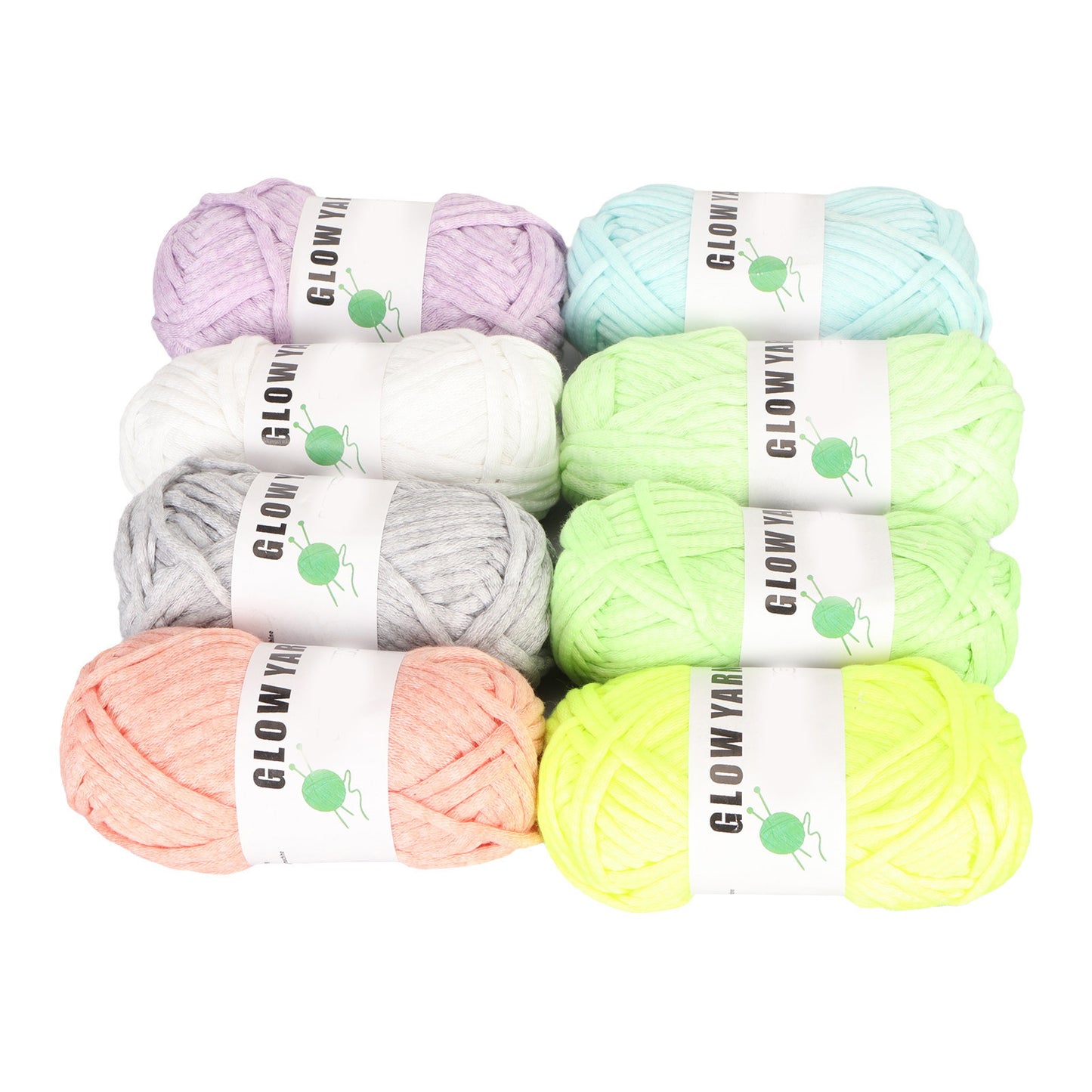 8 Rolls Luminous Yarn DIY Hand Knitted Glow in The Dark Luminous Crochet Yarn for DIY Arts Crafts