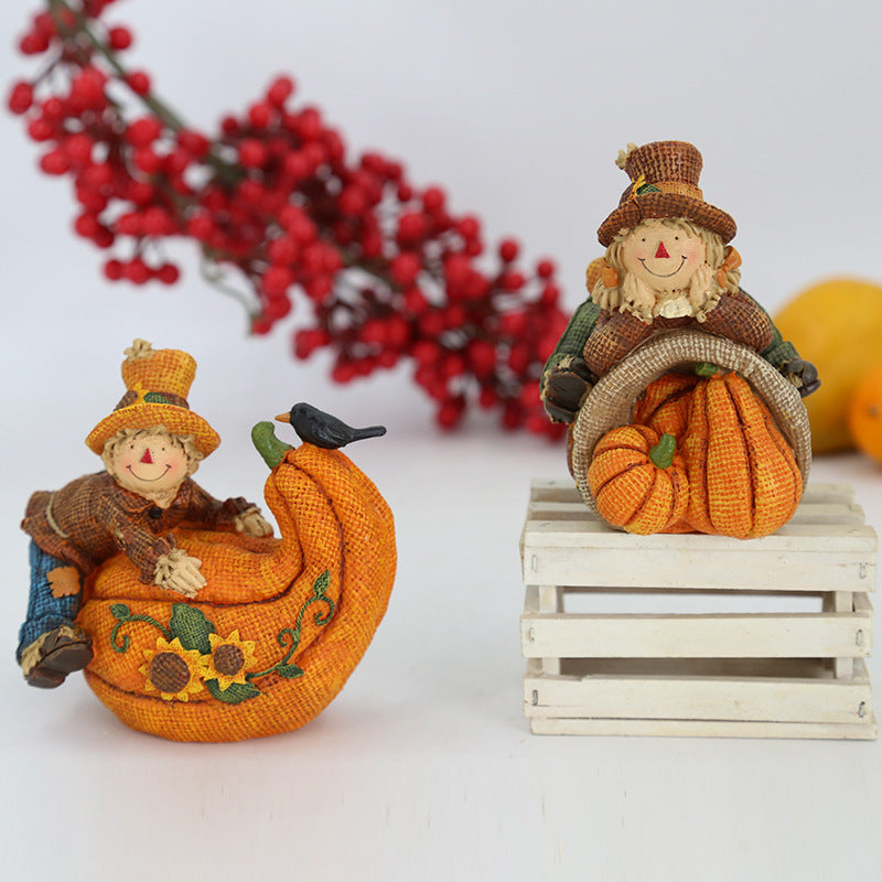 Thanksgiving Resin Pumpkin Scarecrow Crafts