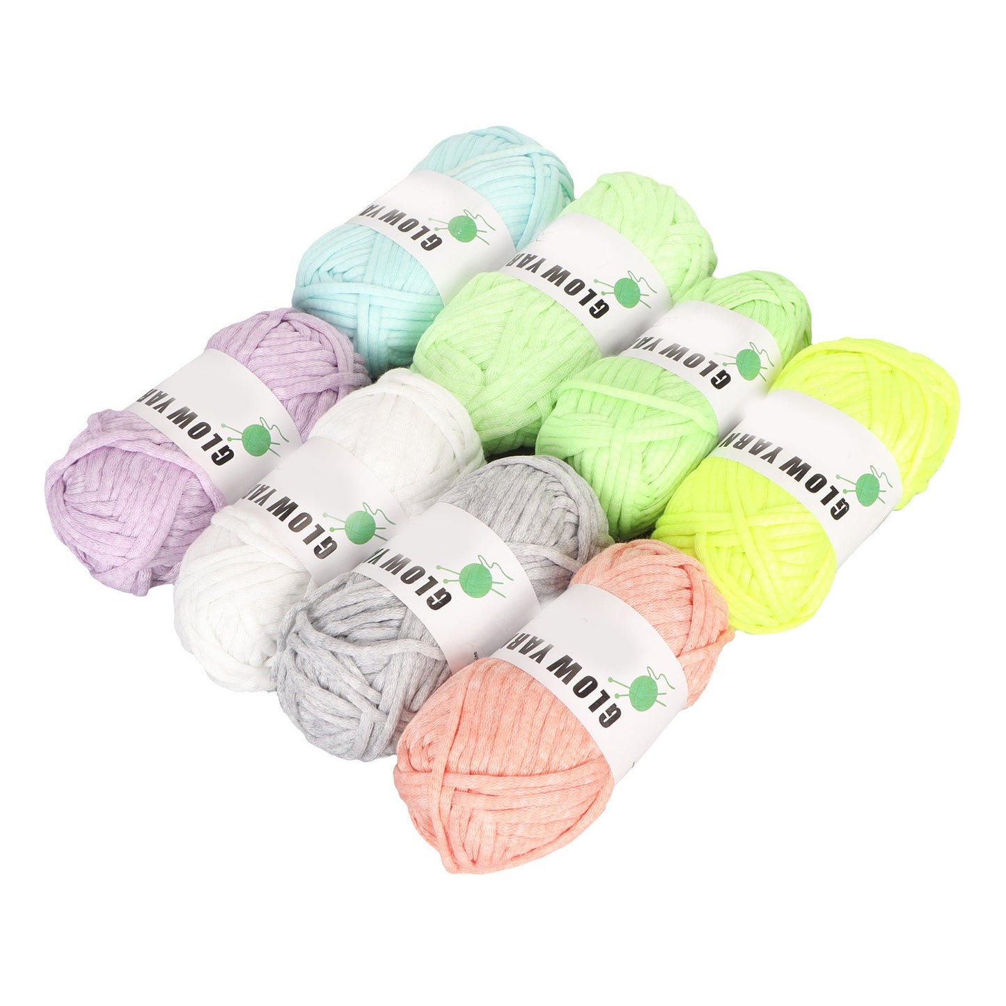 8 Rolls Luminous Yarn DIY Hand Knitted Glow in The Dark Luminous Crochet Yarn for DIY Arts Crafts