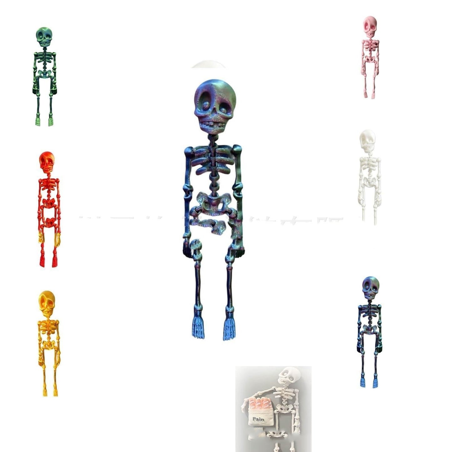 Poseable Skull Refridgerator Magnets Halloween Decoration