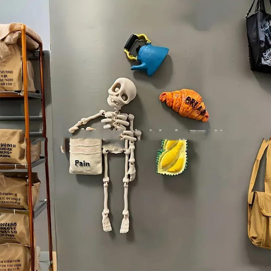 Poseable Skull Refridgerator Magnets Halloween Decoration