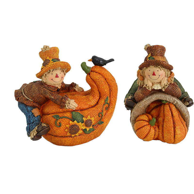 Thanksgiving Resin Pumpkin Scarecrow Crafts