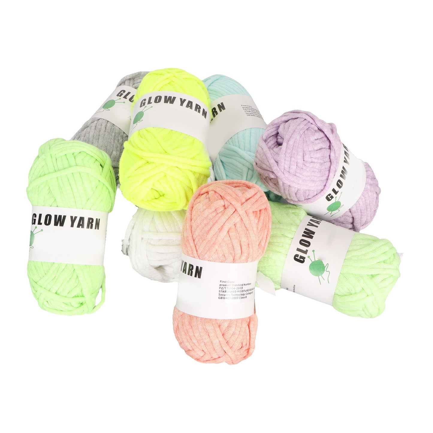 8 Rolls Luminous Yarn DIY Hand Knitted Glow in The Dark Luminous Crochet Yarn for DIY Arts Crafts