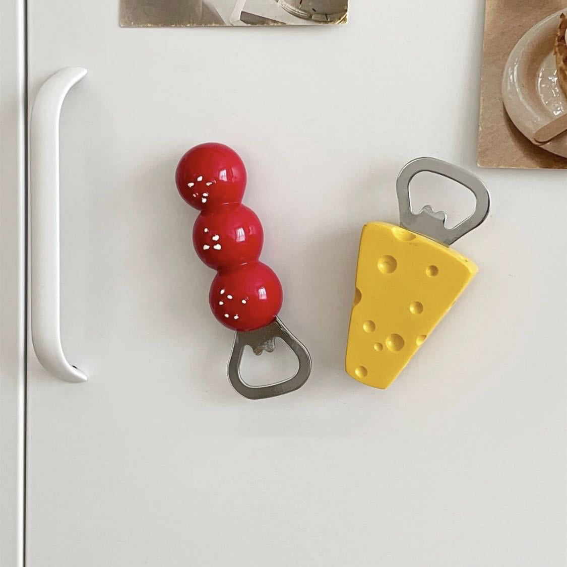 Magnetic Suction Bottle Opener, Sugar Pumpkin, Cheese, Open Lid Artifact, Refrigerator Paste With Magnet, Bottle Cap, Decoration Screwdriver