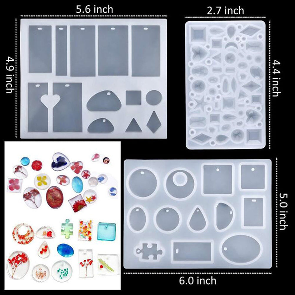 94pcs/set DIY Silicone Mold Mix Stick Dropper Clasp Jewelry Making Accessories Tools Geometric Epoxy Resin Combination Crafts