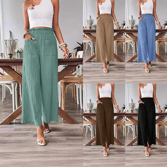 Casual Loose-fitting Wide-leg Slim-fit Trousers