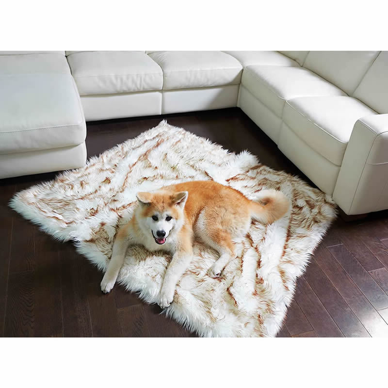 Dog Bed  Machine Washable And Waterproof Couch Bed, White With Brown Accents