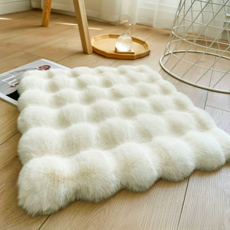 Warm Soft Rabbit Plush Chair Cushion Computer Chair Casual Dining Floor Carpet Thickened Student Stool Cushion Office Butt Pad