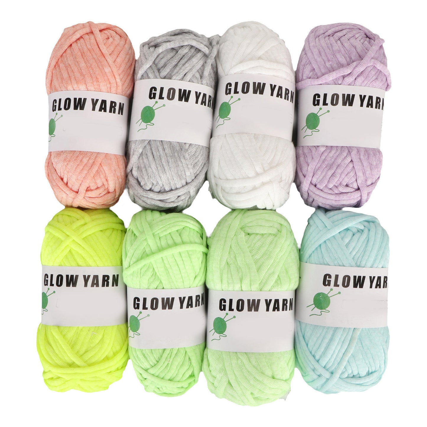 8 Rolls Luminous Yarn DIY Hand Knitted Glow in The Dark Luminous Crochet Yarn for DIY Arts Crafts