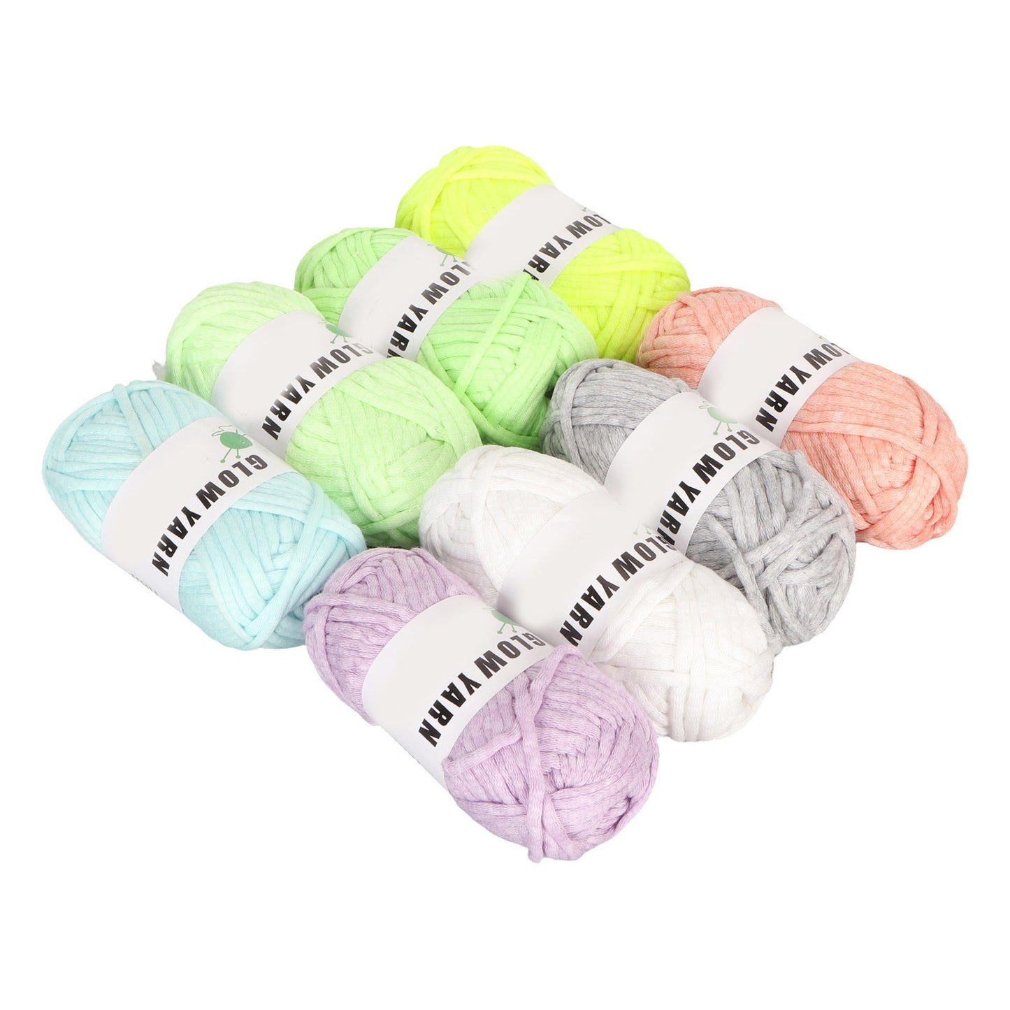 8 Rolls Luminous Yarn DIY Hand Knitted Glow in The Dark Luminous Crochet Yarn for DIY Arts Crafts